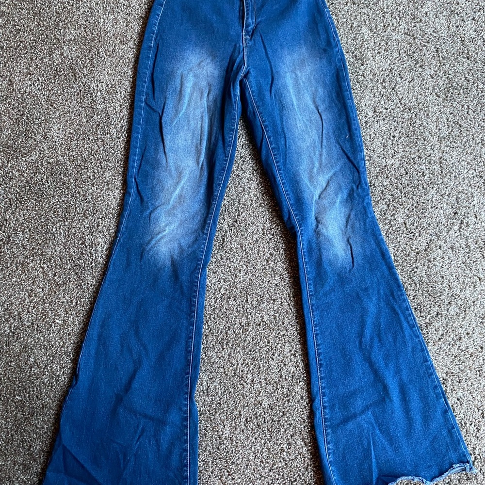 Women's Blue Flared Fashion Nova Jeans
